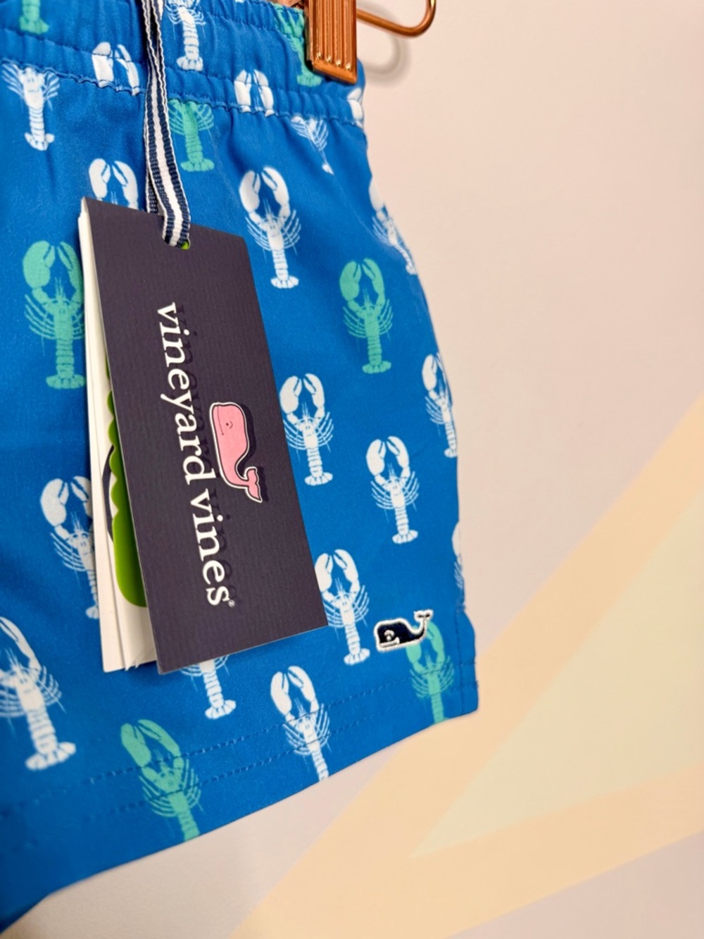 Vineyard Vines Blue Lobster Swim Trunks with Green Accents - Picture 2 of 5